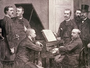 *E CHABRIER EN EL CENTRO CON UN GRUPO DE MUSICOS(1841/1894)
PARIS, MUSEO DE LA OPERA
FRANCIA