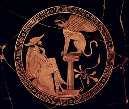 Kylix showing Oedipus and the Sphinx