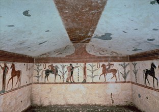 *TUMBA DEL BARON Y EL CABALLO (SIGLO VI AC)
TARQUINIA, NECROPOLIS
GRECIA

This image is not