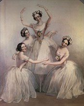 CHALON
*BAILARINAS DE BALLET-GRISSI,MªTAGLIONE,GRAHN,CERITO"PAS DE QUATRE"-1845
LONDRES, MUSEO