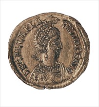 Pièce de monnaie à l'effigie de Galla Placidia