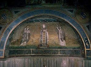 *S AGNESE ENTRE LOS PAPAS SIMMACO Y HONORIO-MOSAICO S VII
ROMA, IGLESIA DE SANTA AGNESE