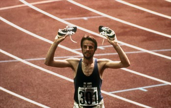 Le coureur finlandais Lasse Virén, 1976