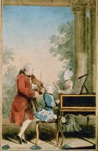 Carmontelle, Mozart with father and sister