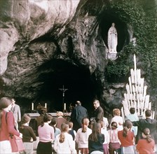 Entrance of the Grotto of Lourdes, France