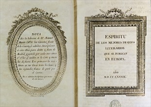 CLADERA CRISTOBAL
ESPIRITU DE LOS MEJORES DIARIOS LITERARIOS DE EUROPA-1789
MADRID, BIBLIOTECA