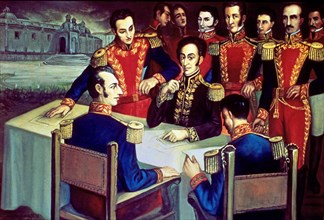 Salas, Réunion entre Simon Bolivar et ses généraux