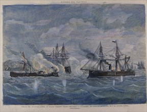 COMBATE NAVAL-1879-NAVIOS PERUANO(HUASCAR) Y CHILENOS(BLANCA Y COCHRANE)-GUERRA