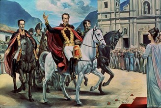 Castillo, Triumphal entry of Simon Bolivar and his army in Bogota