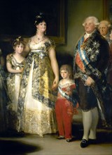 Goya, Famille de Charles IV (détail Marie Isabelle, Marie Louise, Francisco de Paula, le Roi)