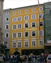 The house where Mozart was born in Salzburg
