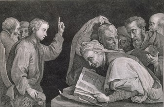 TENIERS II DAVID EL JOVEN 1610/90
THEATRUM PICTORIM 1660-JESUS ENTRE LOS DOCTORES-GRABADO SEGUN J