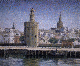 LA TORRE DEL ORO Y LA GIRALDA DESDE EL GUADALQUIVIR
MADRID, COLECCION DUQUES DE ALBA
MADRID