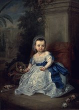 GUTIERREZ DE LA VEGA JOSE 1791/1865
LA INFANTA NIÑA MARIA DE LAS MERCEDES EN LOS JARDINES DE S