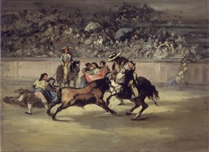 Goya, Le vaillant Rendón enfonce une pique dans un taureau