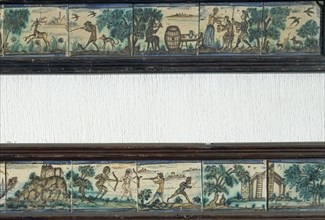 ANONIMO
AZULEJOS-ARRIBA:AFRICA-CACERIA-ABAJO:LLEGADA A LAS INDIAS
SEVILLA, COLECCION VIUDA DE