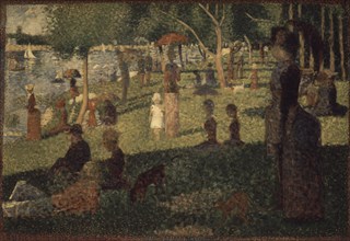 SEURAT GEORGES 1859/91
EL PARQUE PUBLICO A ORILLAS DEL RIO(LA PARADE)-1887/88-
NUEVA YORK, MUSEO