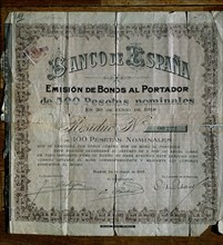 BONO DE 100 DEL BANCO DE ESPAÑA-30/6/1918
MADRID, BOLSA DE COMERCIO
MADRID