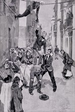 DIAZ HUERTA
ILUST ESP/AMER-1896-COSTUMBRES ANDALUZAS-EL JUDAS-DIBUJO