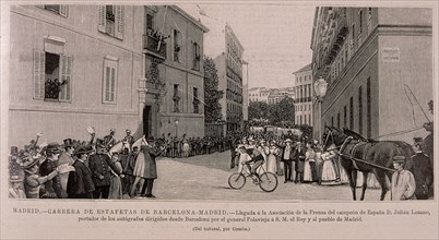 MATUTE
ILUST ESP/AMER-1896-CARRERA DE ESTAFETAS BARNA-MADRID-GRABADO