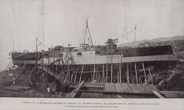 LAPORTA
ILUST ESP/AMER-1896-GENOVA-ACORAZADO ESPAÑOL"CRISTOBAL COLON"