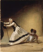 Goya, Maîtresse et deux enfants ou La bigote avec Luis de Berganza et Maria de la Luz