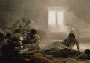 Goya, Plague-strikens' hospital - Detail left part