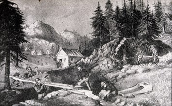 BUSCADORES DE ORO EN CALIFORNIA EN 1849-VALLE SACRAMENTO