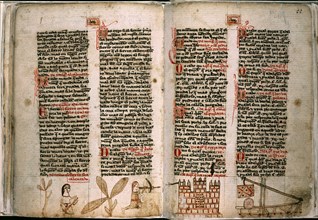 FUERO DE TERUEL-S XIV-MS 802 F65V-66-DIBUJOS EN MARGEN INFERIOR
MADRID, BIBLIOTECA