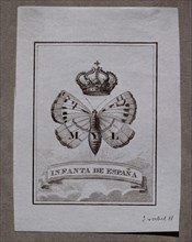 EXLIBRIS ISABEL II(APENAS TENIA 3 AÑOS)-COL CORONA ESPAÑOLA-
MADRID, PALACIO
