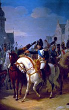 Debret, Napoléon Ier décore à Tilsitt le grenadier Lazareff de la croix de la Légion d'Honneur (détail)