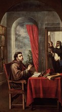 Zurbaran, Cloister - St. Bonaventure receiving St. Thomas Aquinas