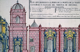 MARTINEZ COMPAÑON 1737/97
TRUJILLO DEL PERU - PLANO DEL PERFIL DE LA CATEDRAL Y DEL TRIBUNAL DE