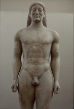 Détail d'une statue d'un kouros