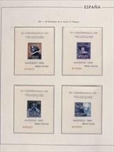 Album de timbres avec quatre vignettes de Vélasquez