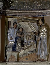 BERRUGUETE ALONSO 1488/1561
DET-PANEL-MUERTE DE SAN BENITO-PERTENECIENTE AL RETABLO DE SAN BENITO