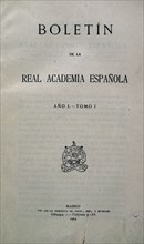 PRIMER TOMO DEL BOLETIN DE LA REAL ACADEMIA ESPANOLA