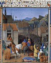 MINIATURA-ENTRADA DEL REY  TOLOMEO EN JERUSALEM 1470