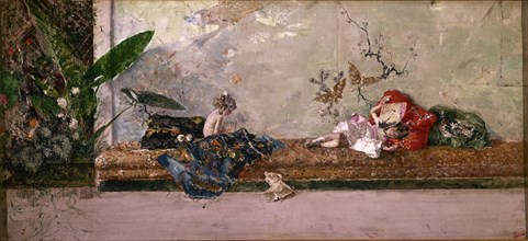 Fortuny, The Paintor's Children, Mary Louise and Mariano, in a Japanese Room