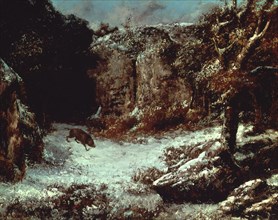 Courbet, PAISAJE DE NIEVE EN SANGLIER