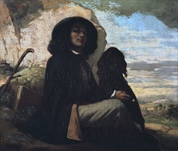 Courbet, Autoportrait au chien noir
