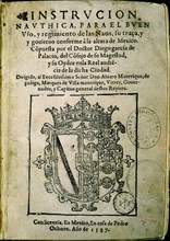 GARCIA PALACIO
INSTRUCCION NAUTICA PARA  LOS BARCOS EN MEXICO- PORTADA- MEXICO 1587
MADRID, MUSEO