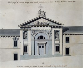 Gonzalez Velázquez, Plan of the façade of the Congress of Deputies hall