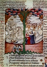 DANTE 1265/1321
ILUSTRACION DE"EL PURGATORIO"DE LA DIVINA COMEDIA
FLORENCIA, BIBLIOTECA