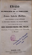 MALTHUS THOMAS ROBERT
ENSAYO DE LA POBLACION
MADRID, BIBLIOTECA NACIONAL RAROS
MADRID

This