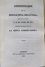 CONSTITUCION MONARQUIA ESPANOLA 1837
MADRID, SENADO-BIBLIOTECA
MADRID