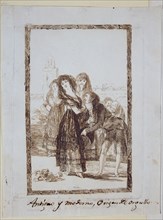 Goya, Caprice 18 - Ancien et moderne, origine de l'orgueil
