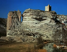 Castle in Alcala del Jucar in Spain