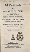 LUZAN IGNACIO 1702-1754
LA POETICA-MADRID 1789
MADRID, BIBLIOTECA NACIONAL
MADRID

This image
