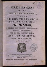 ORDENANZAS DE LA UNIVERSIDAD DE BILBAO 1737
MADRID, SENADO-BIBLIOTECA
MADRID